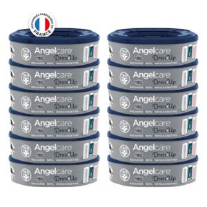 Angelcare - Dress Up - Recharges Octogonales pour Poubelle à Couche Dress Up/Essential - Anti Odeurs Et Grande Capacité - Lot de 12
