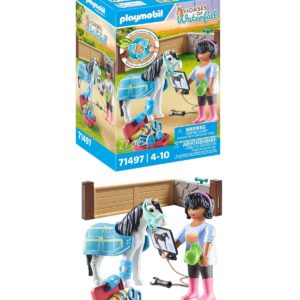 Playmobil 71497 Thérapeute et Cheval - Horses of Waterfall - Gamme Horses of Waterfall fabriquée avec Plus de 80% de matériaux recyclés ou biosourcés en Moyenne - Dès 4 Ans