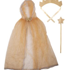 P'TIT CLOWN - Set de Déguisement Princesse Enfant à Paillettes - Parfait pour Carnaval, Fêtes Costumées et Évènements à Thème - Taille Unique