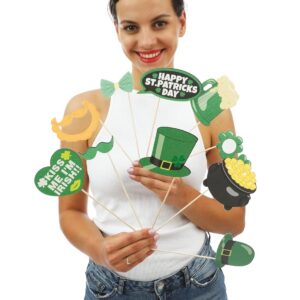 P'TIT CLOWN - 23250 - Photobooth Saint Patrick - Lot de 10 - Accessoire de Déguisement parfait pour les Évènements sur le Thème de l'Irlande - Papier - Vert