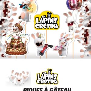 Alternative view of P’TIT CLOWN — Piques à gâteau Lapins Crétins x6