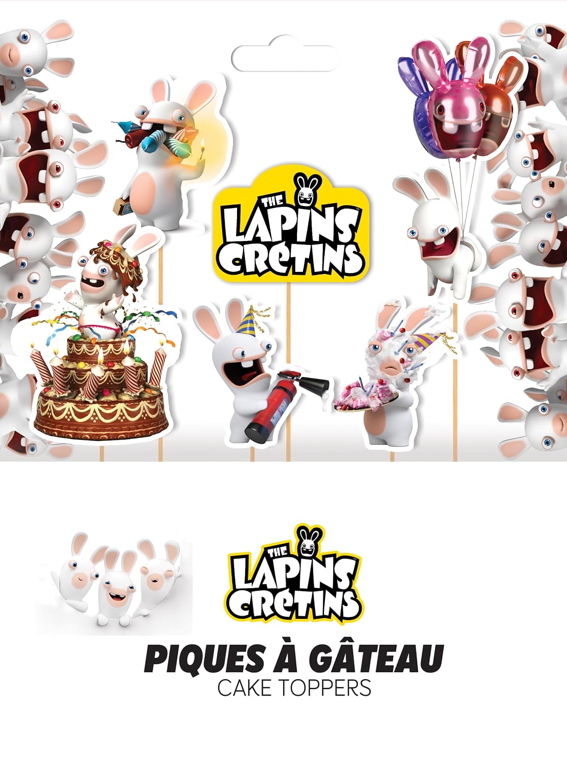 P’TIT CLOWN — Piques à gâteau Lapins Crétins x6 – Image 2