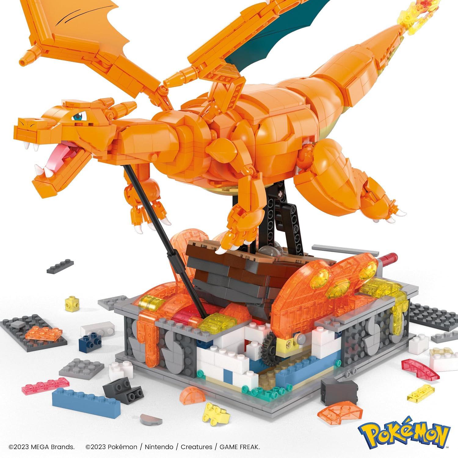 MEGA Pokémon — Figurine Dracaufeu articulée 1664 pièces – Image 6