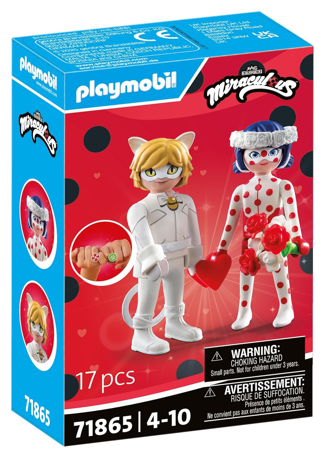 PLAYMOBIL | Miraculous | Le Mariage de Ladybug et Chat Noir | Jouet dès 4 Ans | Cadeau pour Enfants | Stimule la créativité et Le Jeu de rôle | Set détaillé avec Figurines et Accessoires | 71865