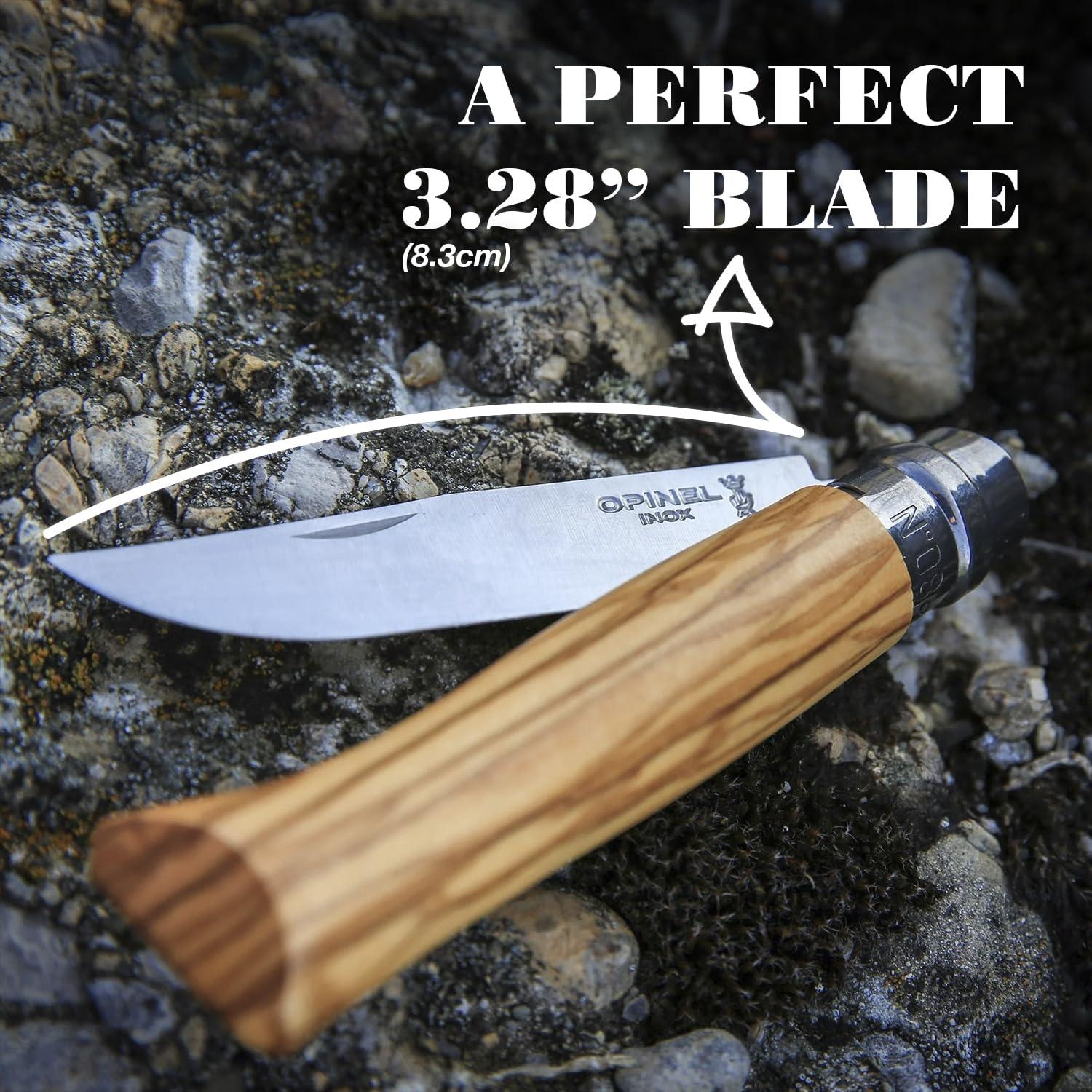 OPINEL N°08 Olivier — Couteau de poche avec étui – Image 2