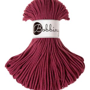Bobbiny Cordon macramé tressé Junior 3 mm (rouge vin) 100,6 m