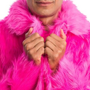 Alternative view of CHAKS — Manteau court en fausse fourrure rose adulte
