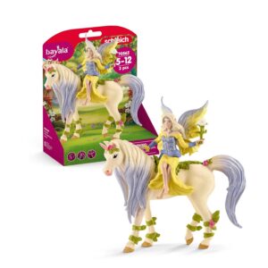 Schleich 70565 BAYALA Fée Sera avec Figurine Licorne aux Fleurs - Fée Sirène Magique et Fantastique et Jouet Licorne - Coffret de Jouets Idéal pour Les Garçons et Les Filles de 5 Ans et Plus