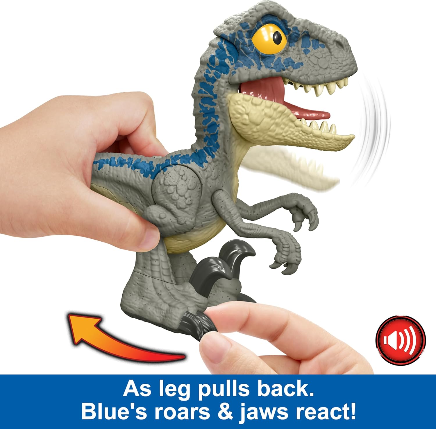 JURASSIC WORLD Mega Roar — Figurine Velociraptor Blue – Image 2
