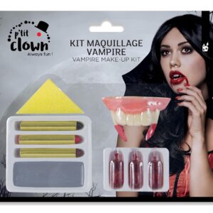 P'TIT CLOWN - 12601 - Kit de Maquillage Vampire Halloween - Adulte - Make-up - Peinture Visage - Lavable - Non Toxique - Déguisement - Cosplay
