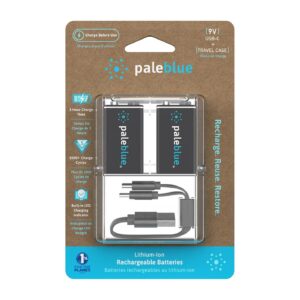 PALEBLUE — Piles rechargeables USB-C 9V 6LR61/6HR61
