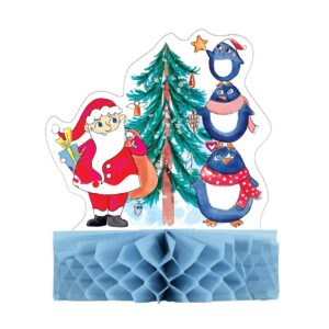 CAM ET LEON - Accessoires Décoration Noël - Fête d'Enfant - Assiettes, Gobelets - Serviettes, Pailles, Confettis, Ballons, Carton d'invitations, Pique à Gâteau, Centre de Table (Centre de table)