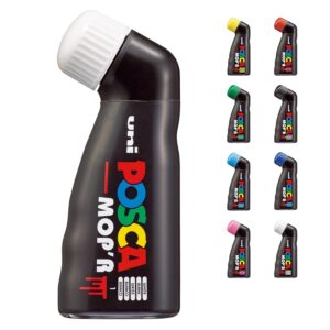 POSCA - Mitsubishi Pencil - Marqueur MOP'R - Pointe Ronde XXL 3-19 mm - Forme Ergonomique, Corps Semi-Rigide - Marqueur Peinture À Base d'Eau - Tout Support - Blanc