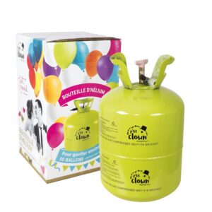 P'tit Clown - 42850 - Bouteille Hélium Jetable pour Ballons - Facile à Utiliser - Parfaite pour Décoration Fêtes, Anniversaire, Mariage, Baptême, Bal, Noël, Nouvel An - Pour 50 BALLONS (non inclus)