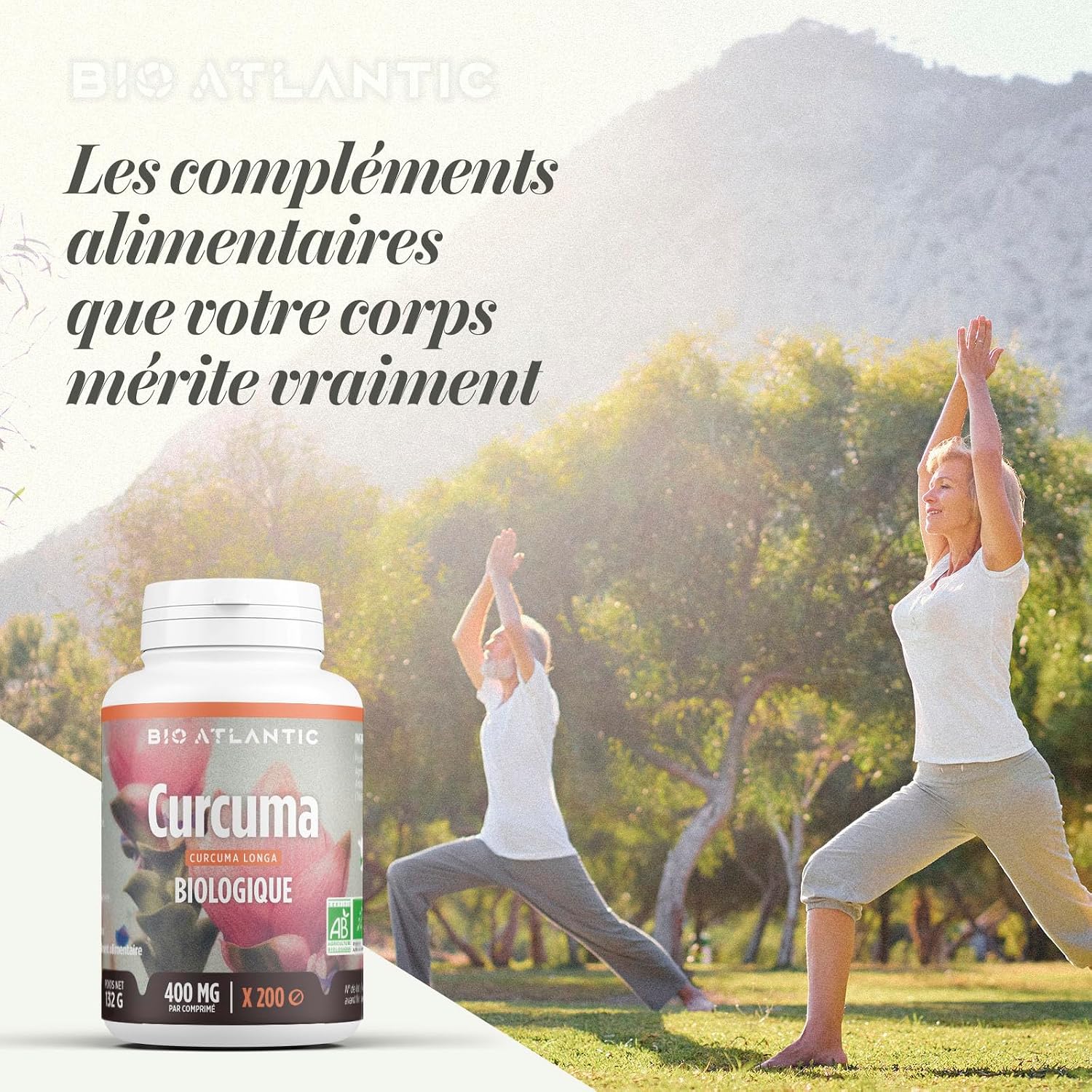 CURCUMA — Complément alimentaire bio 400 mg, 200 comprimés – Image 2