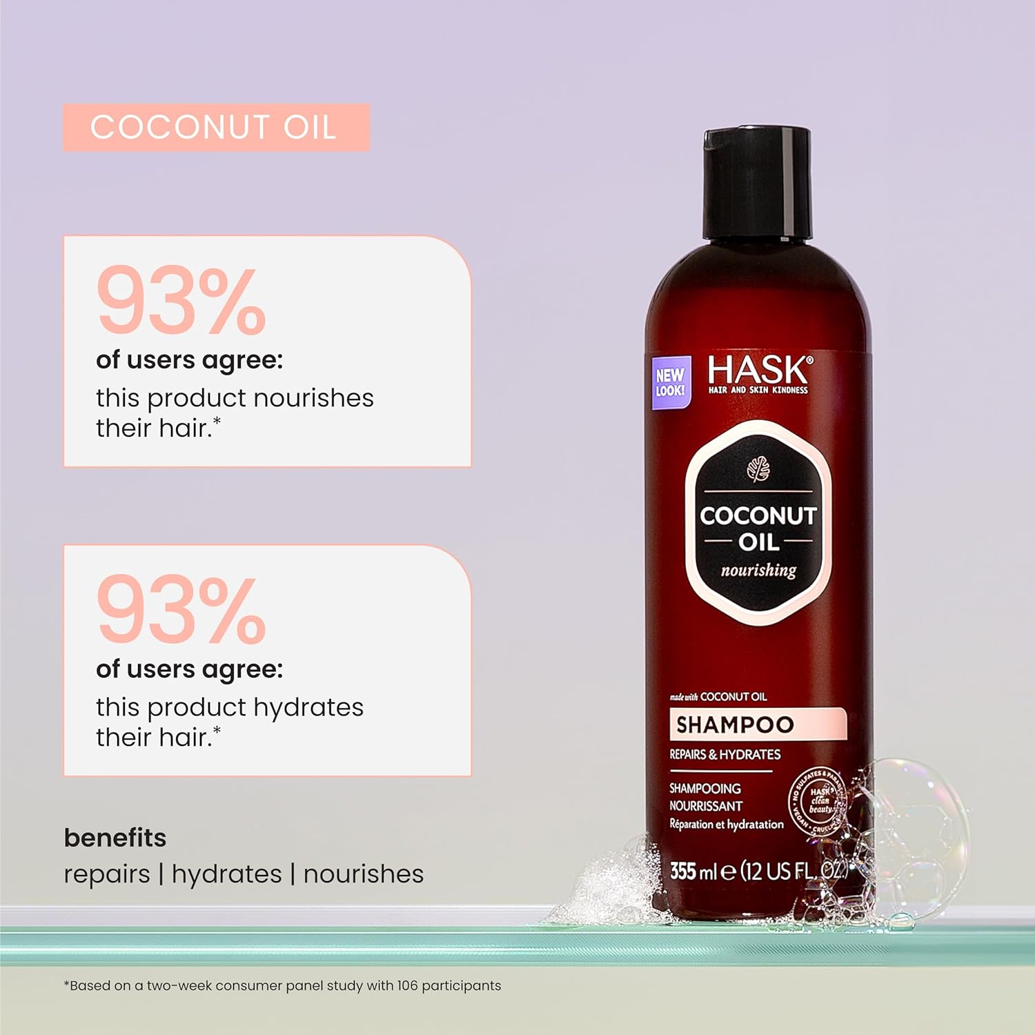 HASK Monoi Coconut Oil — Shampoing Nourrissant 12 oz – Image 4