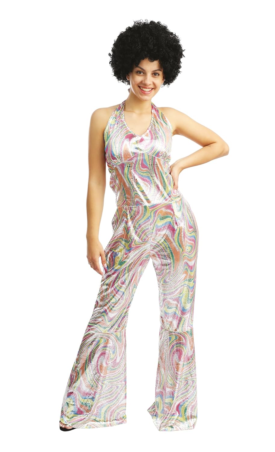 P’TIT CLOWN - Déguisement Disco Homme - Costume années 70 - Parfait pour Carnaval, Fêtes Costumées et Évènements à Thème - Polyester (Femme, S-M)