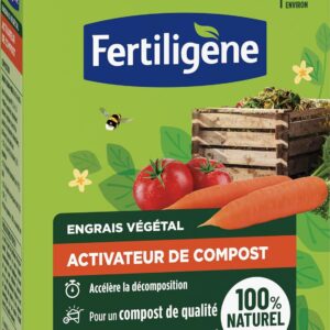 FERTILIGENE FACOMP12 - Engrais Végétal Activateur de Compost 1,2 kg - Accélère la décomposition des déchets types légumes et fruits - Pour un compost riche en éléments nutritifs - Jusqu'à 2m² environ