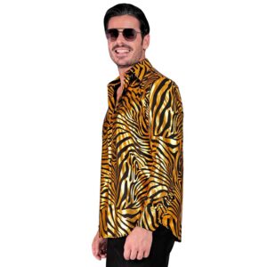 Alternative view of W WIDMANN MILANO — Chemise homme dorée zébrée XXL