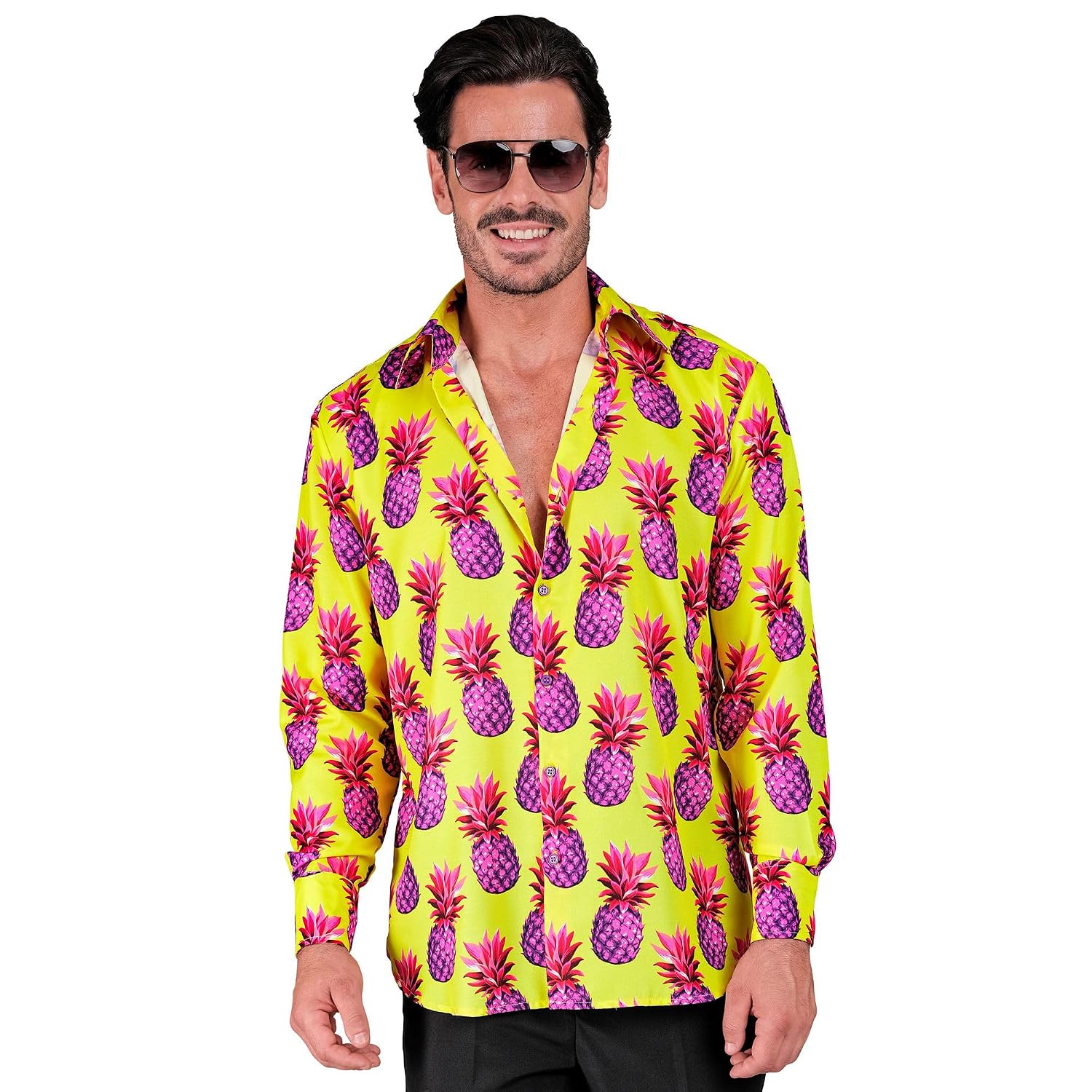 W WIDMANN MILANO Party Fashion — Chemise homme S/M jaune fluo – Image 3