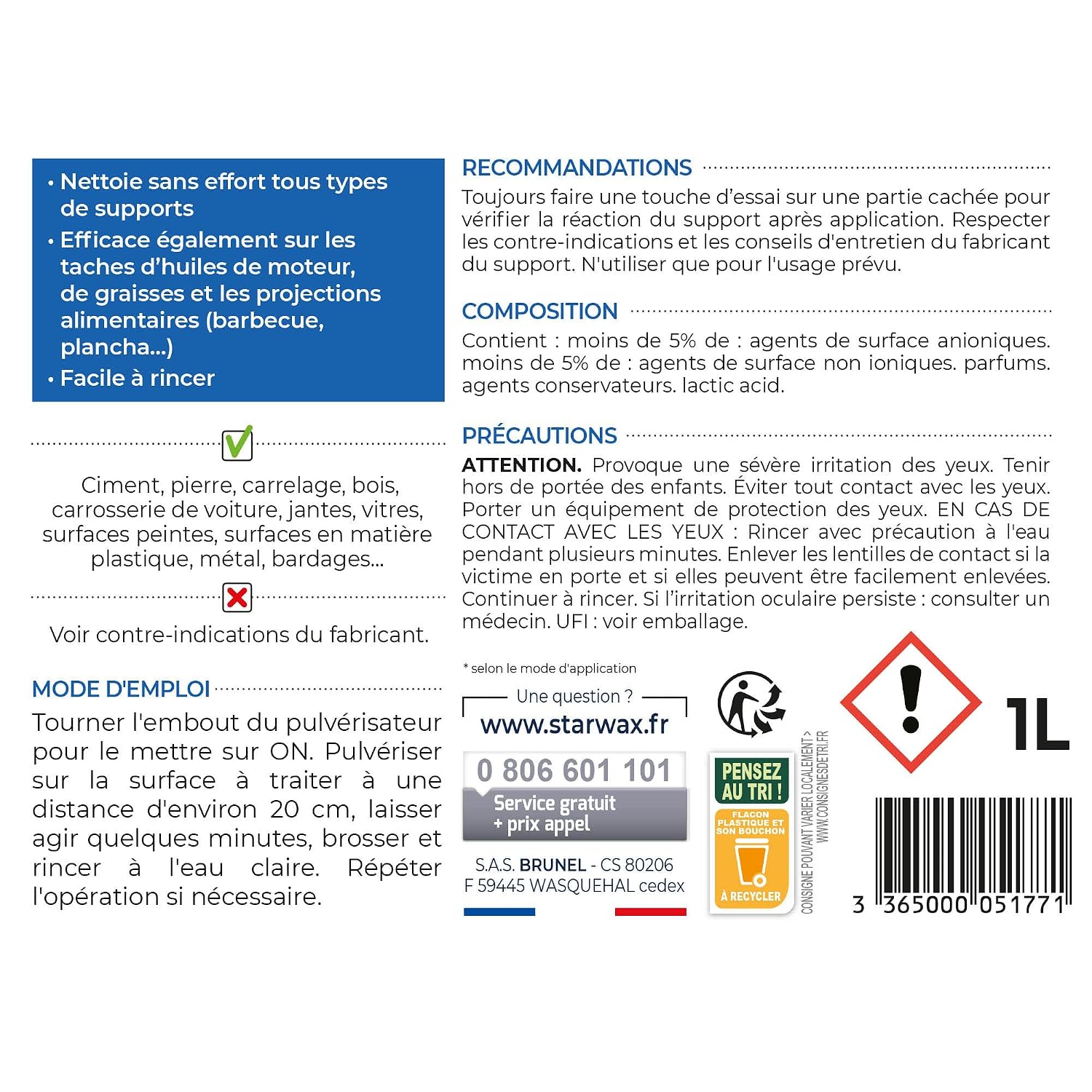 STARWAX — Nettoyant Décrassant Extérieurs 1L – Image 6