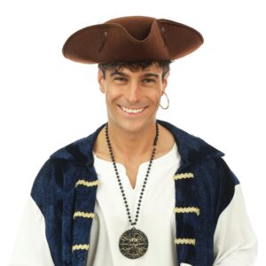 P'TIT CLOWN - 23898 - Chapeau de pirate - marron - adulte