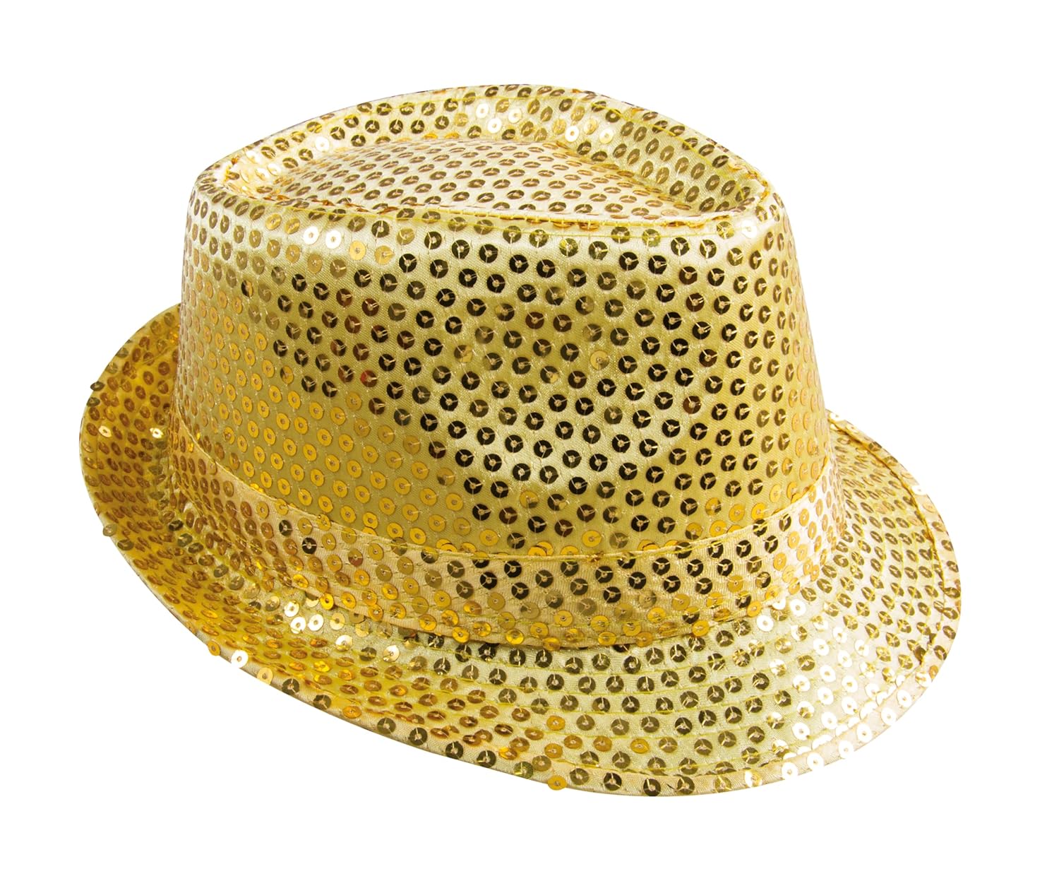 P'TIT CLOWN - 20190 - Chapeau Borsalino à Sequins - Sequins Hat - Carnaval, Festival, Nouvel An, Fêtes à Thèmes, Soirée Déguisée, Disco, Paillettes, Mariage, EVG - Adulte Unisexe - Or Brillant