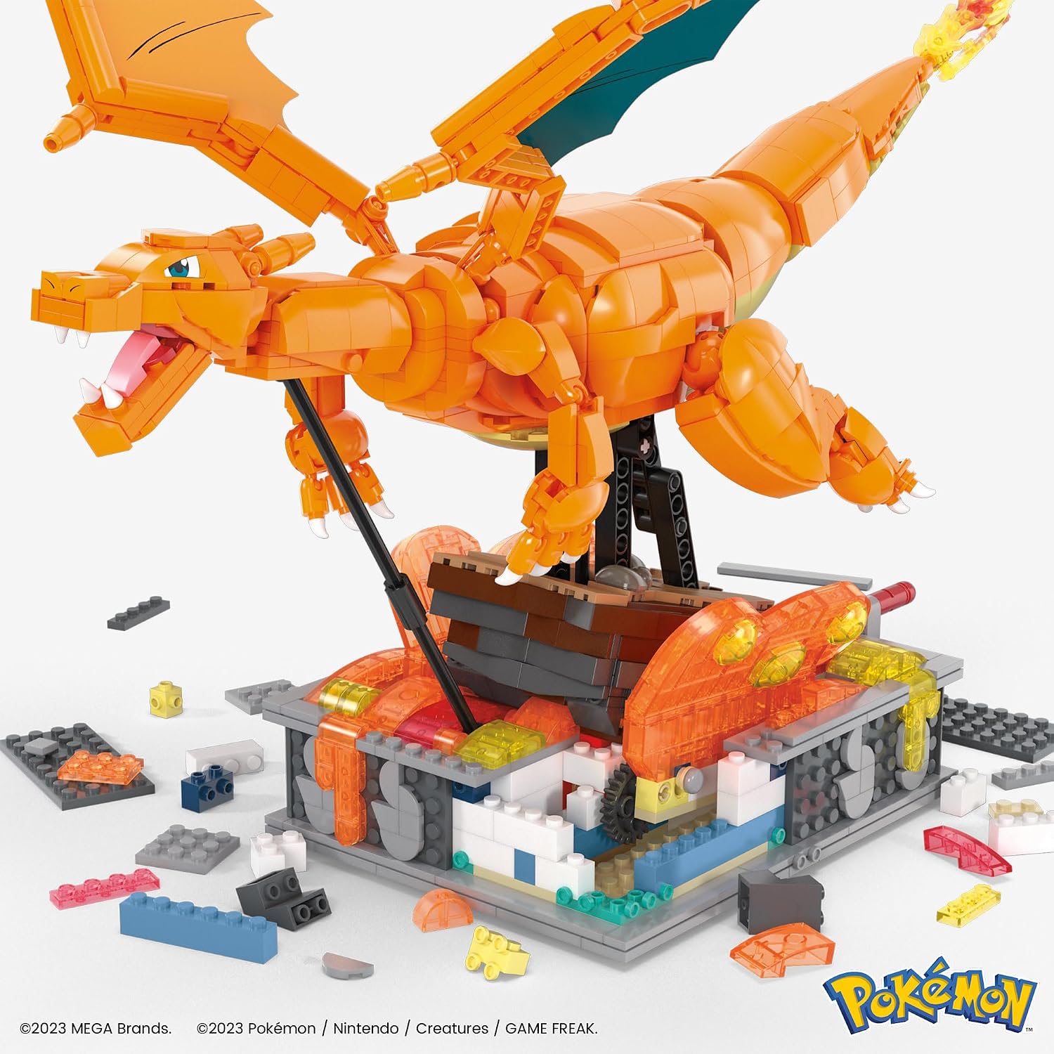 MEGA Pokémon — Figurine Dracaufeu articulée 1664 pièces – Image 5
