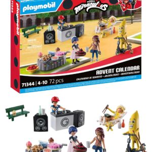 Playmobil 71344 Calendrier de l'Avent Miraculous Ladybug: Pique-Nique à Paris - Comprend Cinq Personnages et 24 Surprises excitantes - Dès 4 Ans