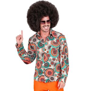 W WIDMANN MILANO Party Fashion - Chemise Hippie, Hipster, Flower Power, Tenue des années 60, Costumes de carnaval