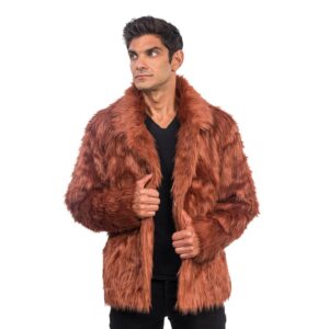 Chaks - Manteau de fourrure pour adultes, veste courte en fausse fourrure, pour carnaval, festival, fête Fashion