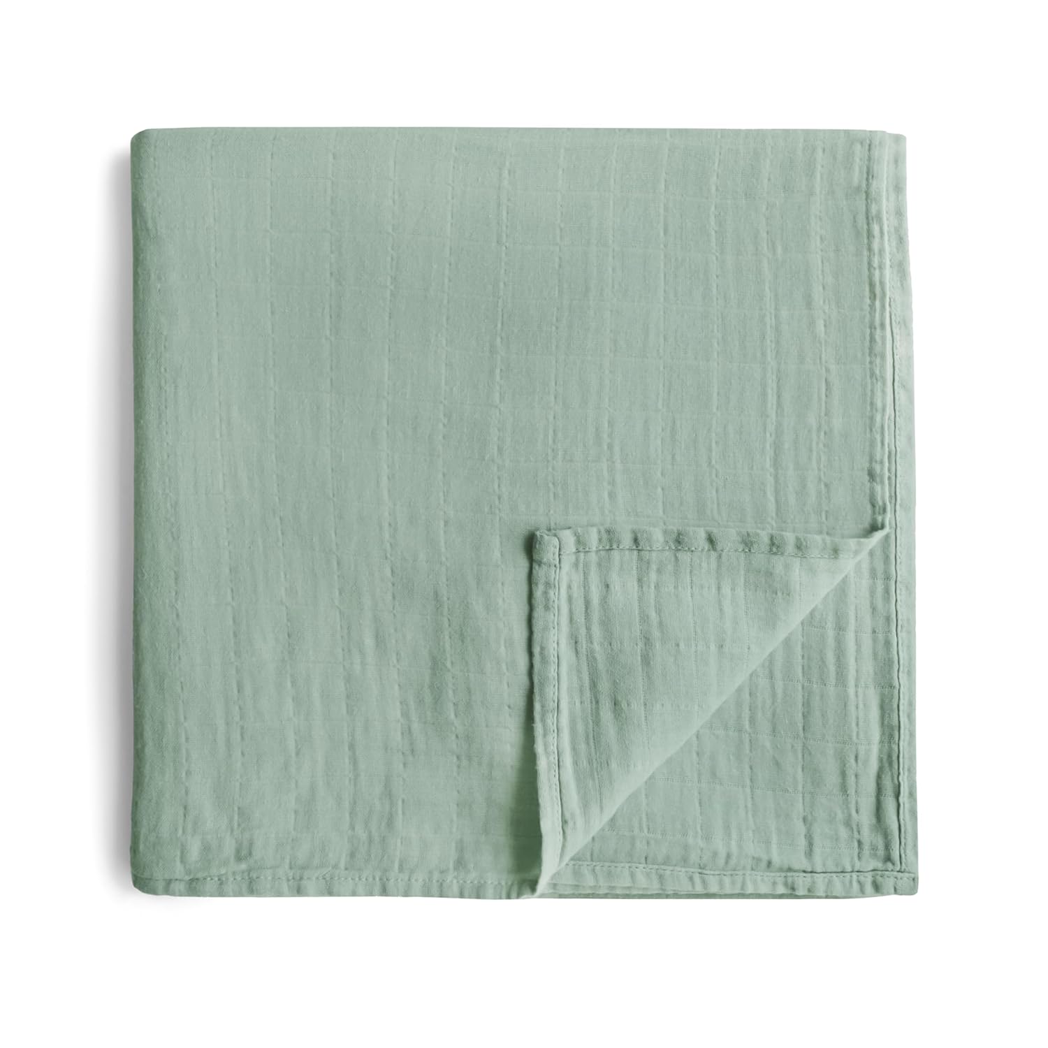 mushie Couverture D'emmaillotage en Mousseline pour Bébé | Naissance 0-3 Mois | Coton Organique | Gigoteuse pour Bébé | Prélavée | Couverture de Réception | Fabriquée au Danemark | Roman Green