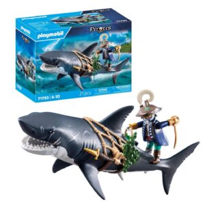 Playmobil | Pirates | Danger avec Le Requin géant | Jouet de Pirates | Figurines de Pirates | Jouet pour Enfants dès 4 Ans | 71793