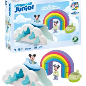 Playmobil 71696 Junior & Disney : Maison des Nuages de Mickey et Minnie - Comprend Un Arc-en-Ciel - Jouet fabriqué à partir de matière d'origine végétale - Dès 12 Mois