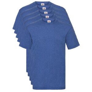 Fruit of the Loom Valueweight 5 Pack, T-Shirt Homme, Bleu (Retro Heather Royal R6), Large