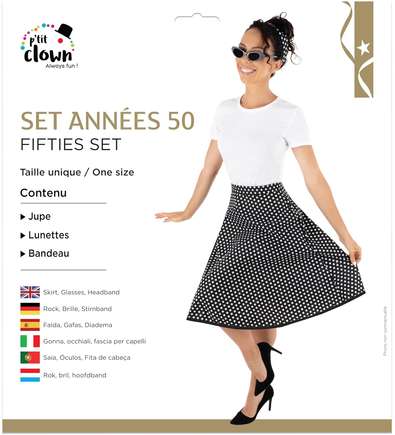 P'TIT CLOWN — Set de Déguisement Années 50 Noir – Image 4