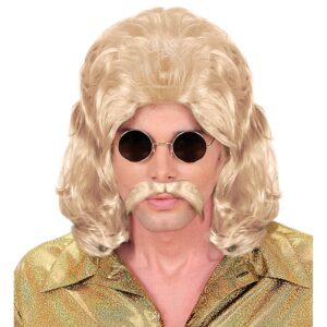 W WIDMANN MILANO Party Fashion - Perruque avec barbe, années 70, disco, déguisements de carnaval