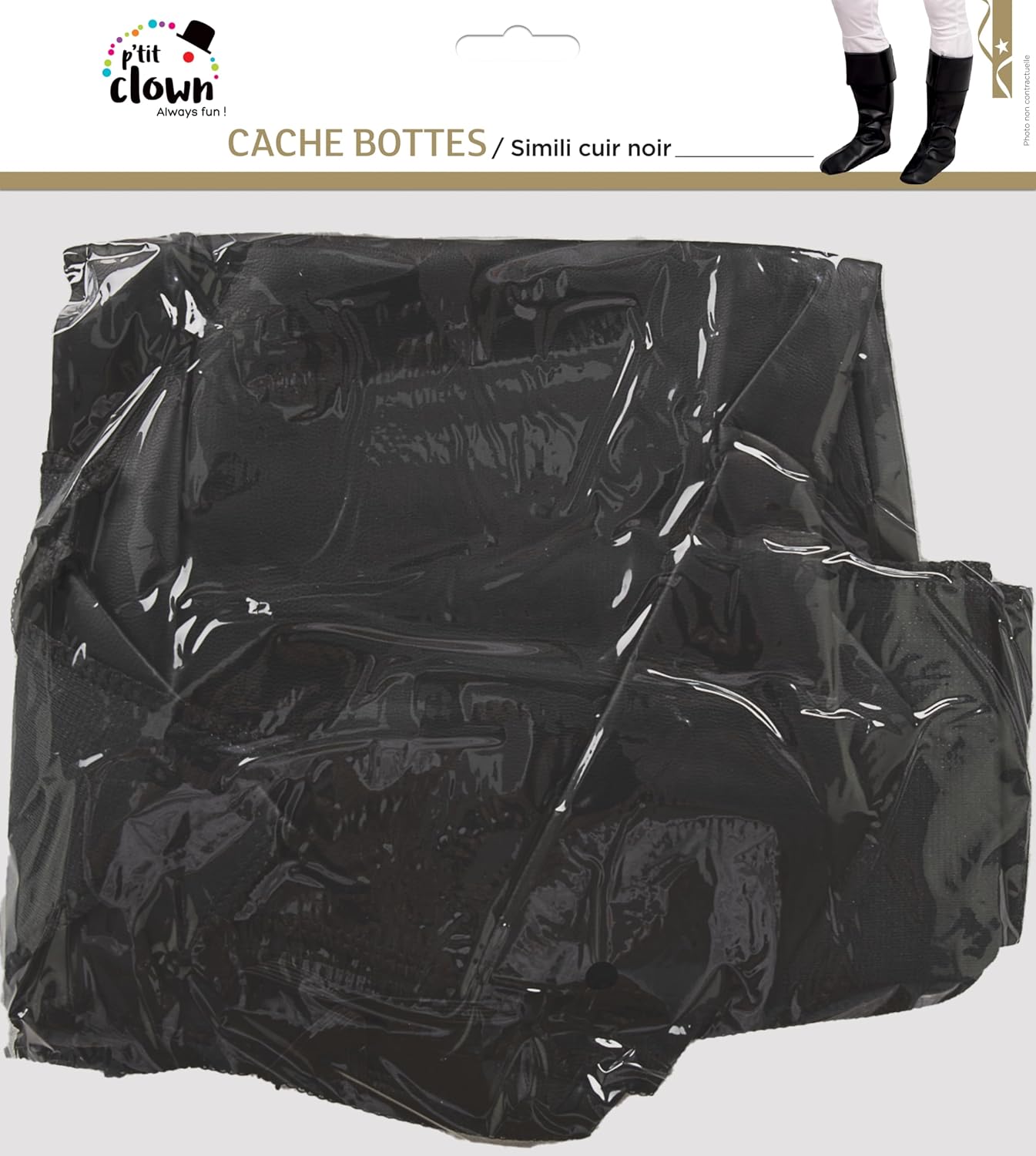 P'TIT CLOWN — Sur-bottes de déguisement adulte noir – Image 2