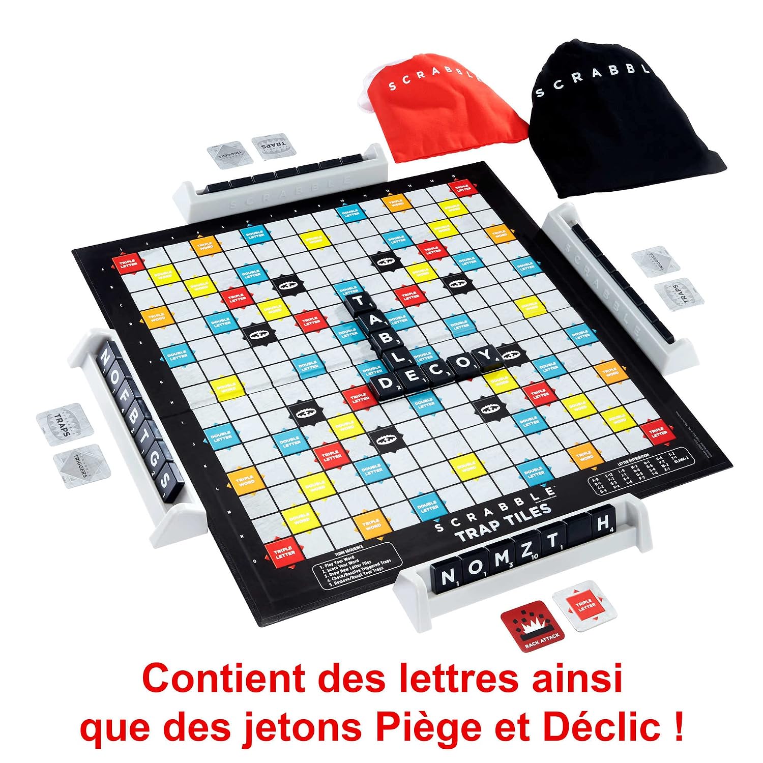 MATTEL GAMES Scrabble — Jeu de lettres familial avec tuiles pièges – Image 2