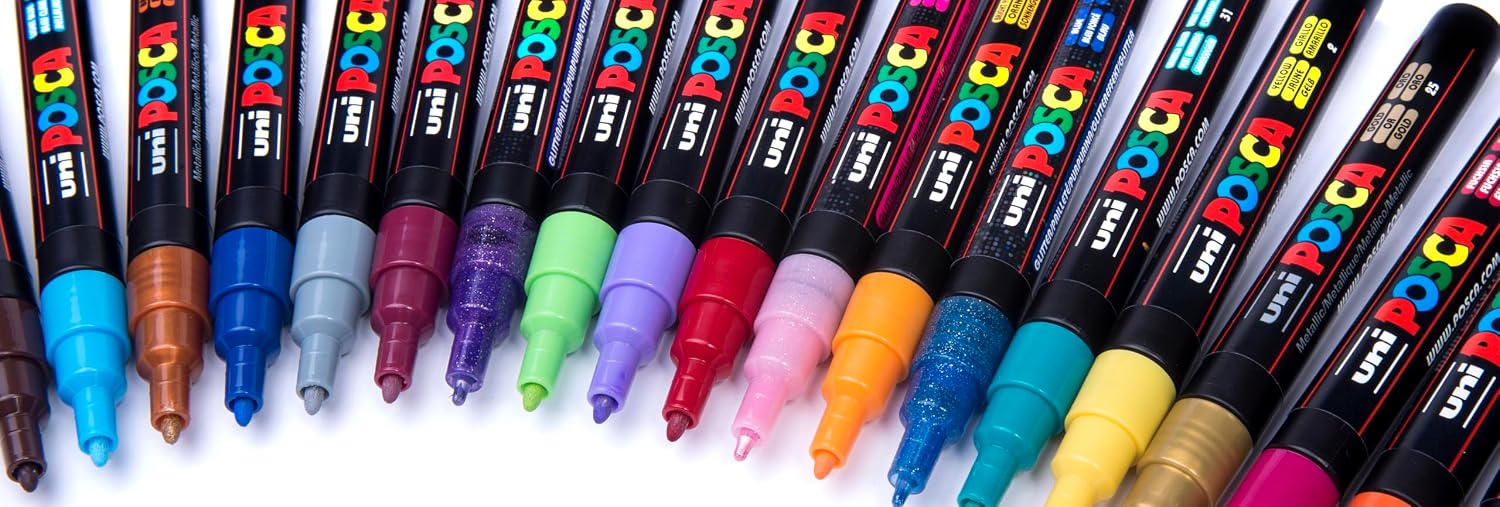 UNI Posca PC 3M Sparkling Lot de 8 marqueurs de peinture – Image 3