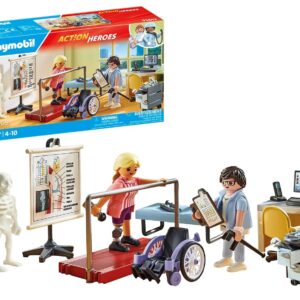 Playmobil 71617 Atelier de kinésithérapie - Action Heroes - Comprend Deux Personnages Ainsi Que des Accessoires - Dès 4 Ans