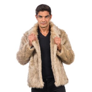 Chaks - Manteau de fourrure pour adultes, veste courte en fausse fourrure, pour carnaval, festival, fête Fashion