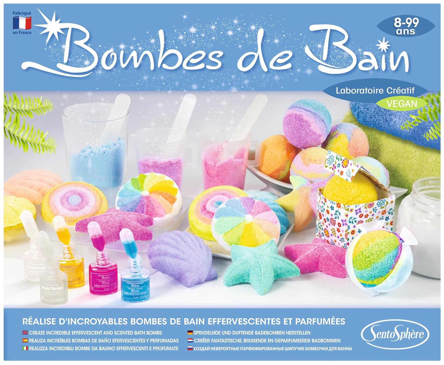 Sentosphère– Bombes de Bain - Création de bombes de bain parfumées ou galets effervescents - Kit DIY Cosmétique - Laboratoire Créatif et scientifique - Fille et Garçon -De 8 à 99 ans -Made in France