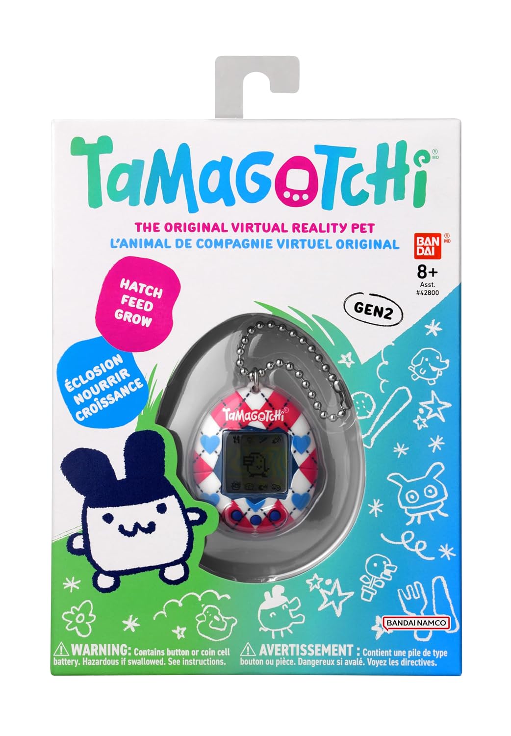 BANDAI Tamagotchi Original — Animal électronique virtuel Argyle Heart – Image 4