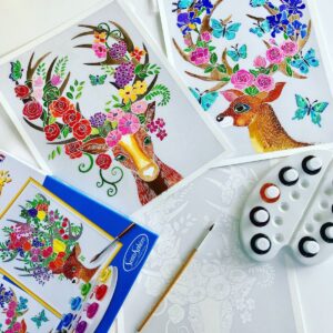 Alternative view of SENTOSPHÈRE Aquarellum — Kit Peinture Cerfs Enchantés
