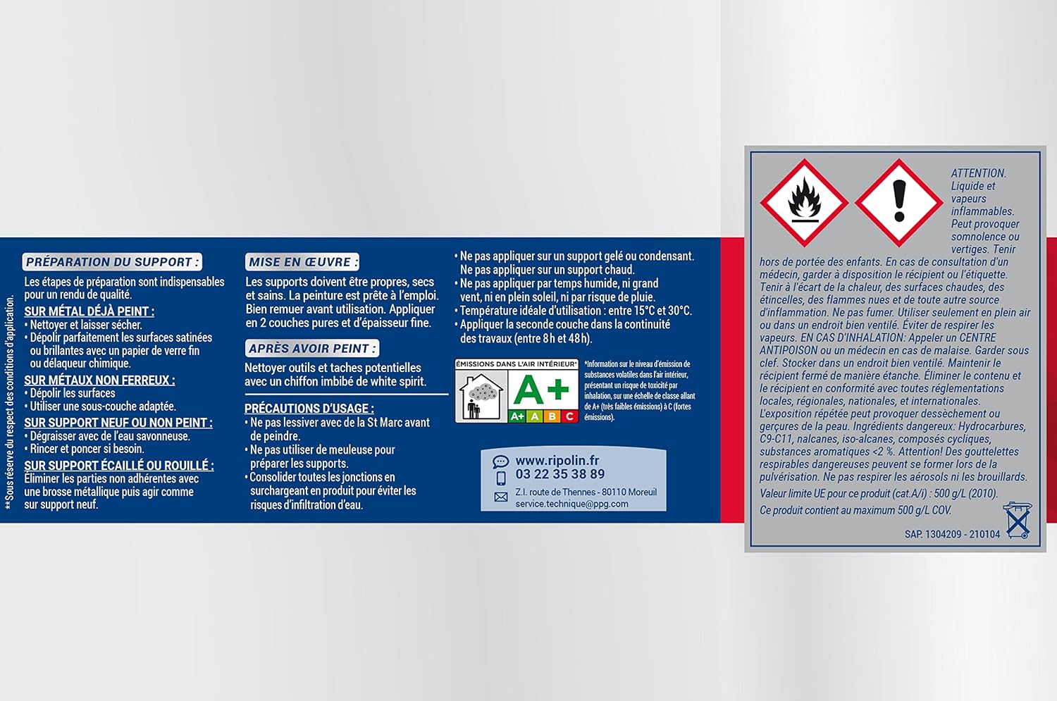 RIPOLIN — Peinture fer extérieur antirouille mat 0,5L noir – Image 4
