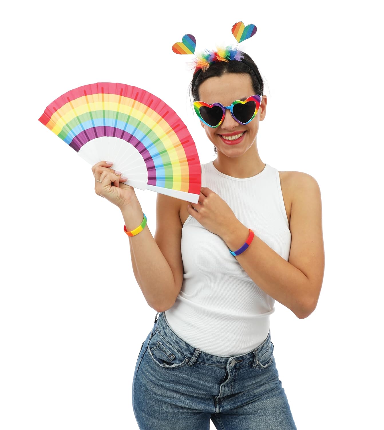 P'TIT CLOWN — Éventail Arc-en-Ciel Adulte – Image 4