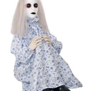 P'tit Clown re98065 - Jeune Fille Assise animée, sonore et Lumineuse