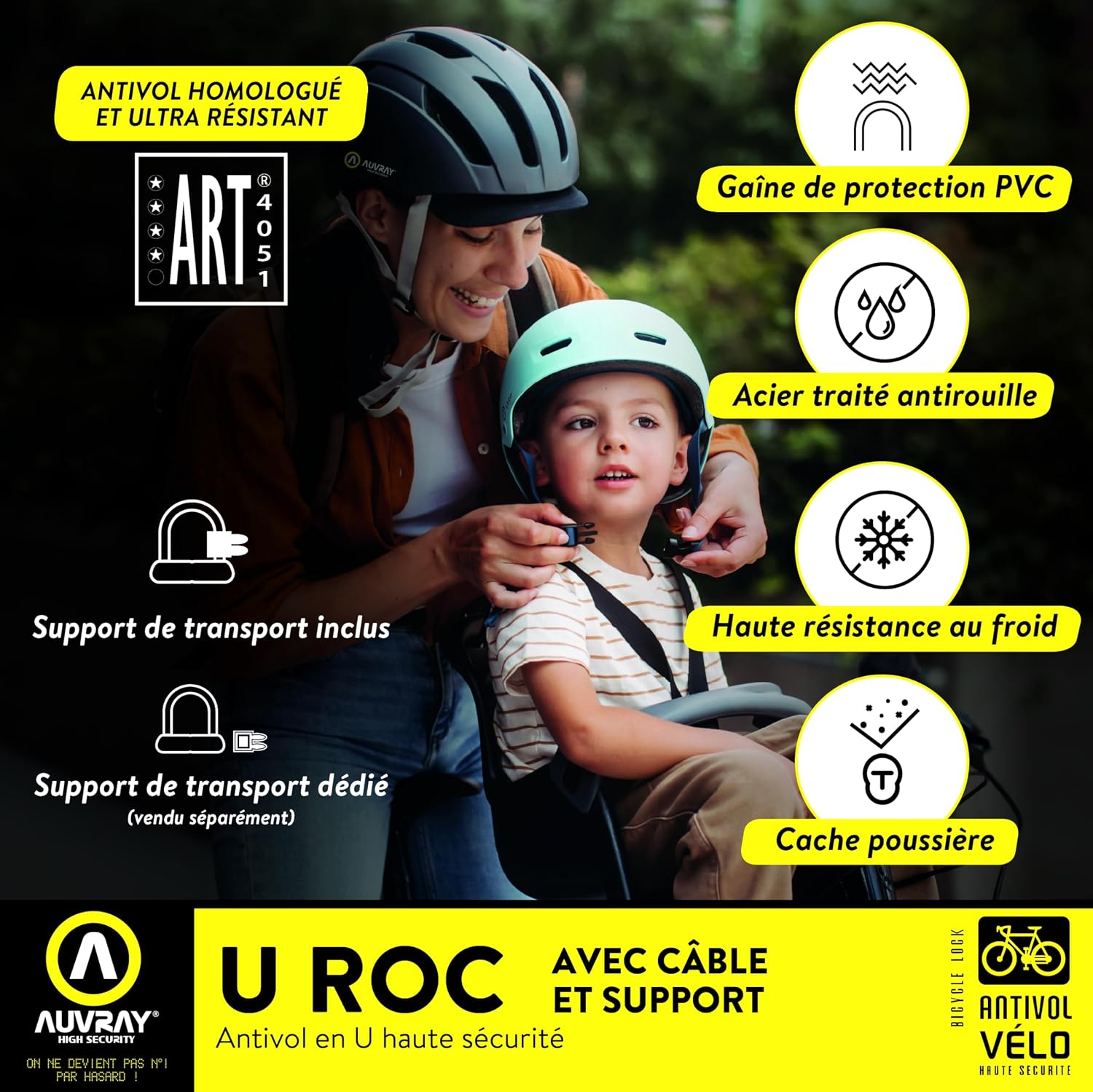 AUVRAY U ROC Art — Antivol vélo U + câble 180 x 245 mm – Image 4