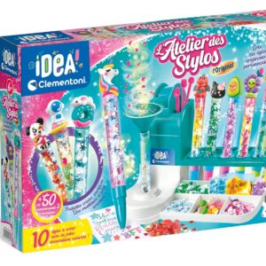 Clementoni | L’Atelier des Stylos pour Enfants 6 Ans+ | Kit Créatif DIY avec 10 Stylos à Personnaliser | Plus de 50 Accessoires : Paillettes, Perles, Figurines | Activité Manuelle et Cadeau Créatif